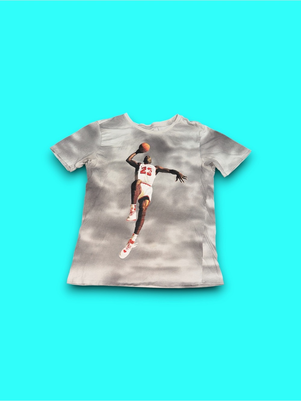 Air Jordan Big Jumpman Player Graphic Playground T-shirt Mens Small Y2K AOP